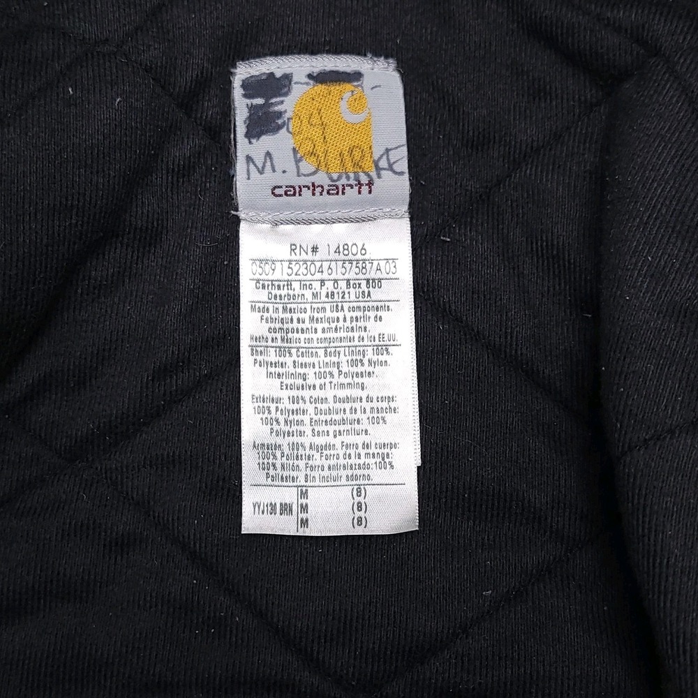 Carhartt Youth Boys Jacket Coat Hood Quilt Lined Duct‎ Brown Med (8) - Picture 5 of 8